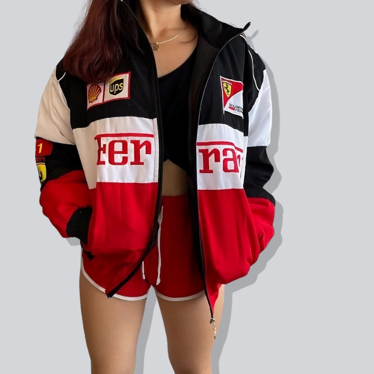 F1 Ferrari Racing Jacket White - Unisex